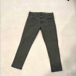 AG Prima Ankle Olive Green Jeans: Size 29 Excellent Condition